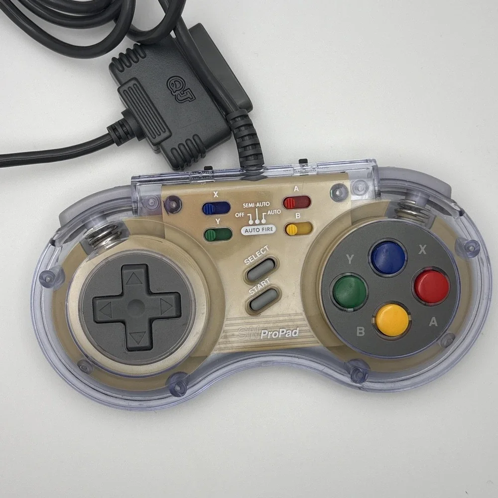 Super Nintendo SN ProPad Turbo Controller SNES Interact Clear Gold